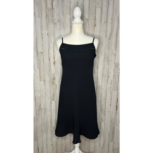 Ann Taylor LOFT Petite Black Spaghetti Strap Midi Dress 4P Formal - Picture 2 of 6